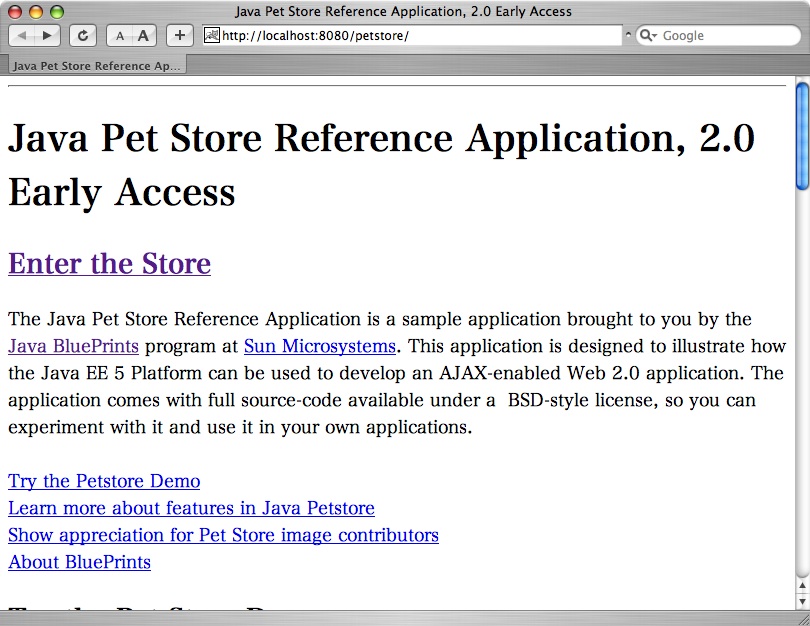 Java Pet Store 